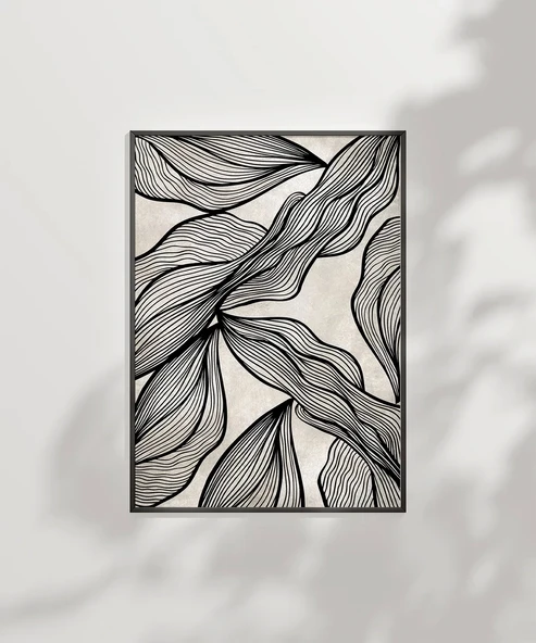 Çerçevesiz Poster Minimalist Doğa Çizgileri - Resim 7