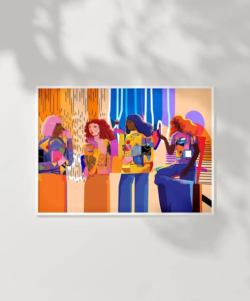 Çerçevesiz Poster Renkli Kadınlar - Resim 2