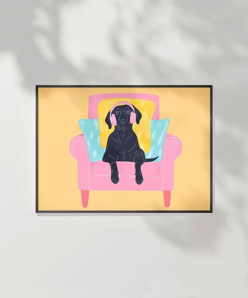 Çerçevesiz Poster Koltuğunda Keyif Yapan Dost - Resim 6