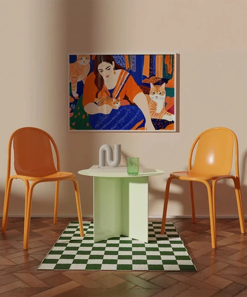 Çerçevesiz Poster Kedi Sevginin Sıcaklığı - Resim 4