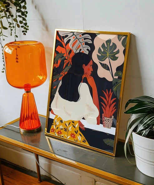 Çerçevesiz Poster Doğanın Düşünceli Yansıması - Resim 5