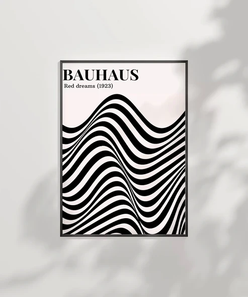Çerçevesiz Poster Retro Bauhaus Tasarımı Grafik - Resim 7