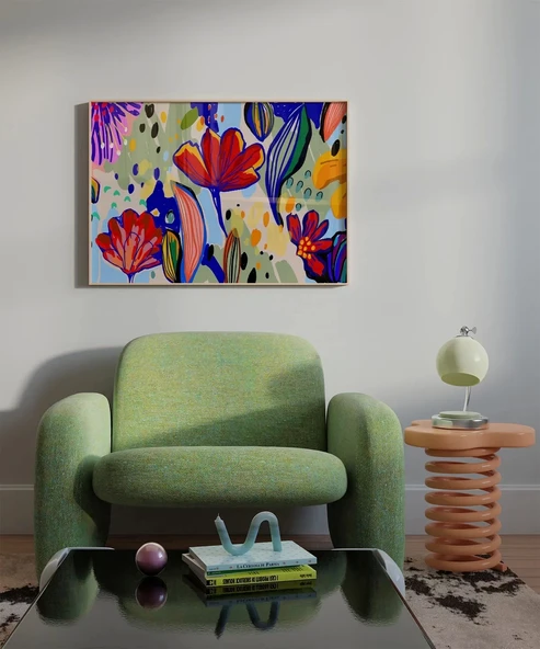 Çerçevesiz Poster Çiçek Kompozisyonu - Resim 5