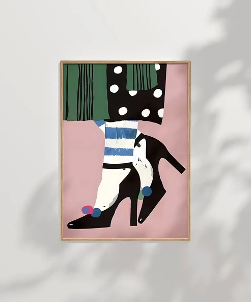 Çerçevesiz Poster Çizgi ve Puantiye Zarafeti - Resim 7