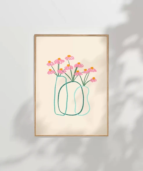 Çerçevesiz Poster Minimal Çiçek Vurgusu - Resim 7