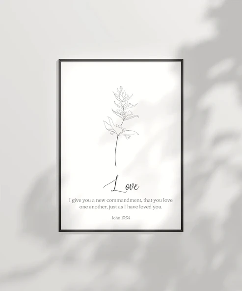 Çerçevesiz Poster El Çizimi Çiçek Motifli - Resim 6