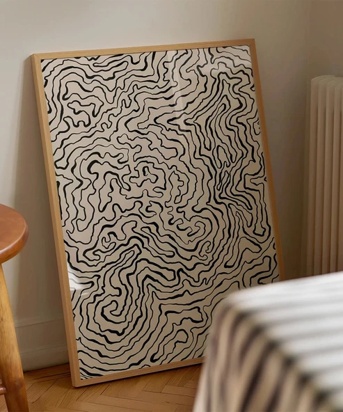 Çerçevesiz Poster Topografik Harita Görünümlü - 4