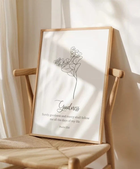 Çerçevesiz Poster Goodness Temalı Minimalist - Resim 3