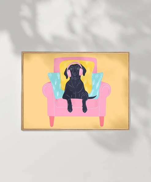 Çerçevesiz Poster Koltuğunda Keyif Yapan Dost - Resim 7