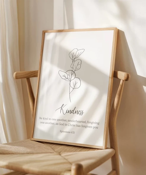 Çerçevesiz Poster Kindness Temalı Minimalist - Resim 4