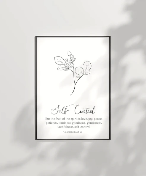 Çerçevesiz Poster Self-ControlTemalı Minimalist - Resim 6