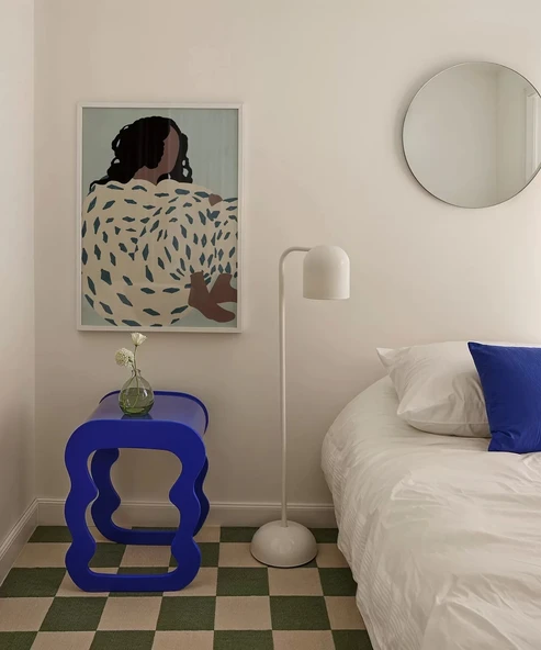 Çerçevesiz Poster Mavi Dokularla Sarılmak - Resim 3