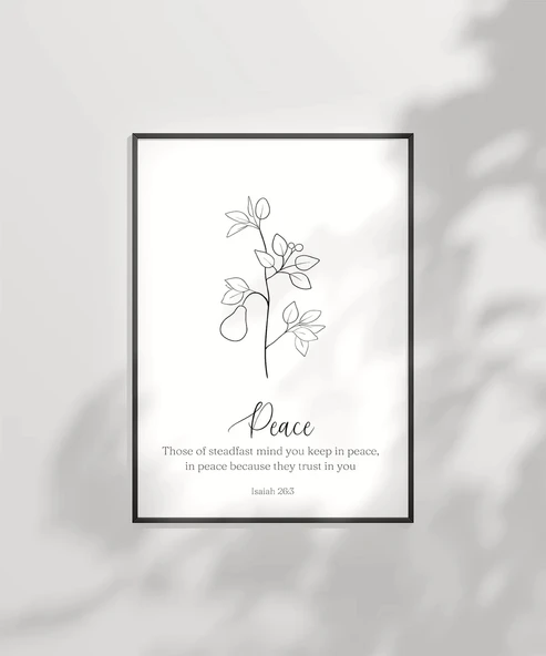 Çerçevesiz Poster El Çizimi Bitki Motifli Dekoratif - 6