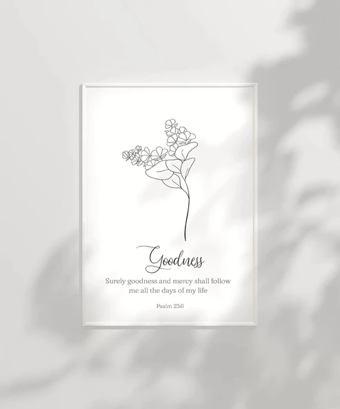 Çerçevesiz Poster Goodness Temalı Minimalist - Resim 2