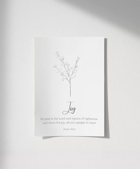 Çerçevesiz Poster Joy Temalı İnanç ve Motivasyon