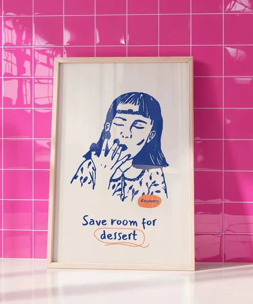 Çerçevesiz Poster Ahududu ve Tatlı Kaçamak - Resim 5