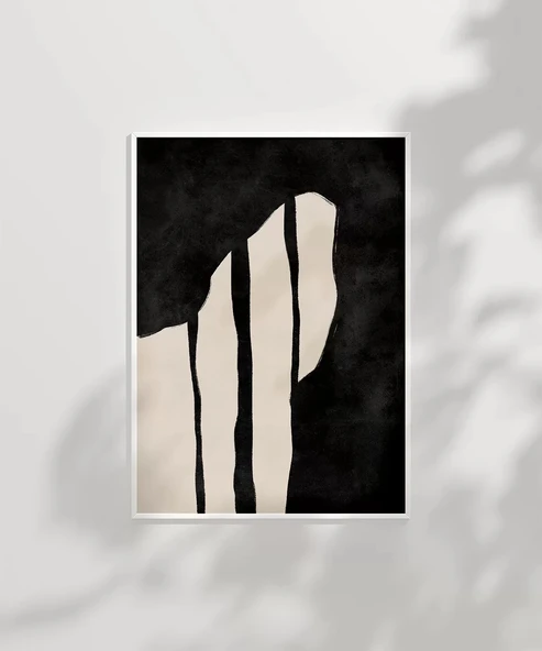 Çerçevesiz Poster Zebra Çizgileri İlhamlı Soyut Sanat - Resim 2