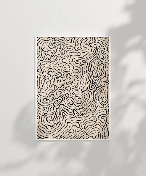 Çerçevesiz Poster Topografik Harita Görünümlü - 2