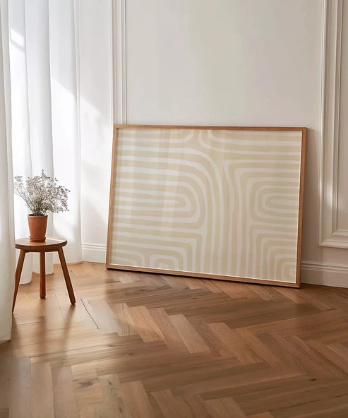 Çerçevesiz Poster Soyut Çiçek Desenli - Resim 4