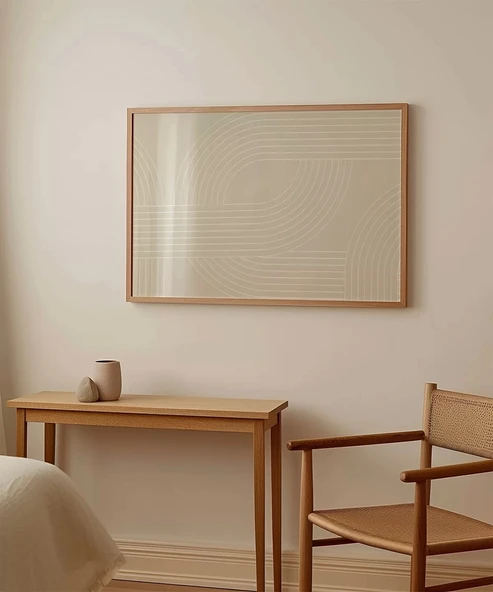 Çerçevesiz Poster Geometrik Kavisli Çizgiler - Resim 3