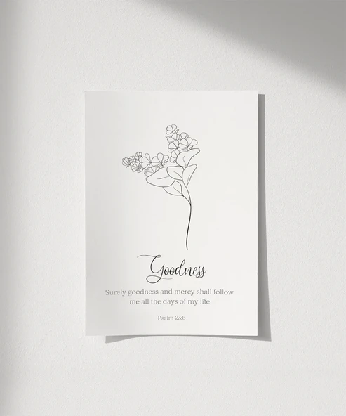 Çerçevesiz Poster Goodness Temalı Minimalist ürün görseli