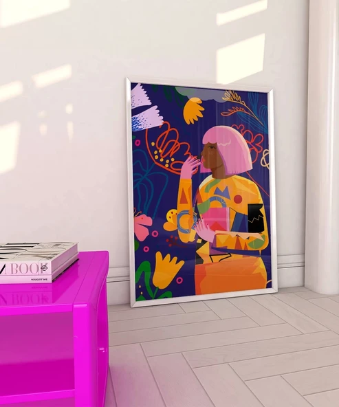 Çerçevesiz Poster Soyut Çiçek Baharı - Resim 5