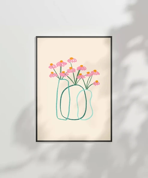 Çerçevesiz Poster Minimal Çiçek Vurgusu - Resim 6
