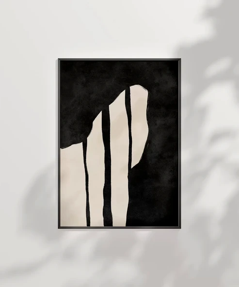 Çerçevesiz Poster Zebra Çizgileri İlhamlı Soyut Sanat - Resim 6