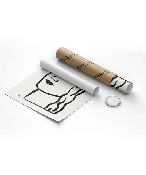 Çerçevesiz Poster El Çizimi Yüz Figürü Grafik - Resim 8