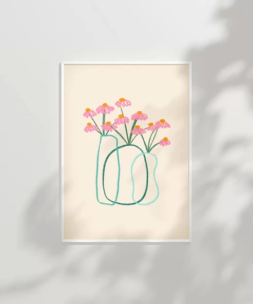 Çerçevesiz Poster Minimal Çiçek Vurgusu - Resim 2
