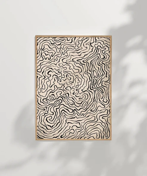 Çerçevesiz Poster Topografik Harita Görünümlü - 7