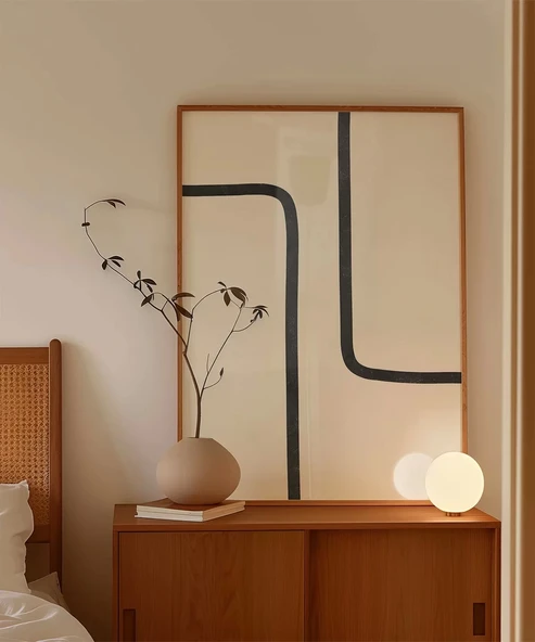 Çerçevesiz Poster Modern Minimalist Siyah-Beyaz - Resim 3