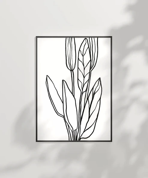 Çerçevesiz Poster Soyut Bitki Formları Grafik Sanat - Resim 7