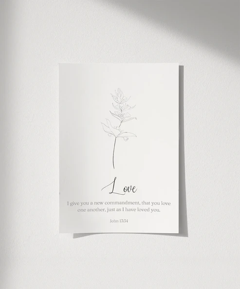 Çerçevesiz Poster El Çizimi Çiçek Motifli ürün görseli