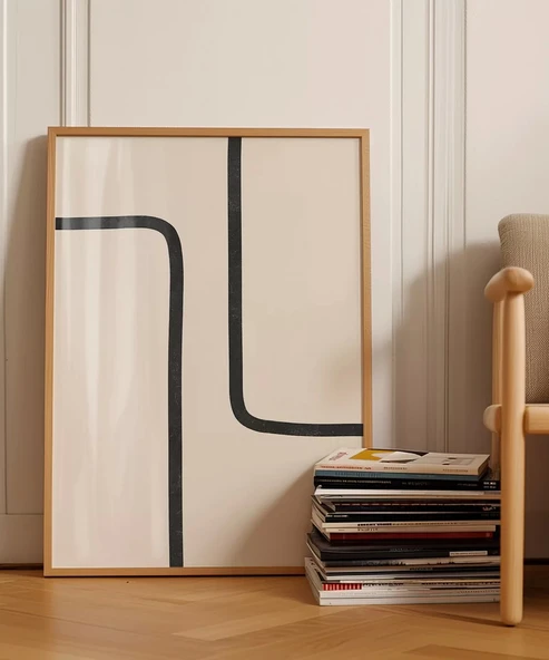 Çerçevesiz Poster Modern Minimalist Siyah-Beyaz - Resim 4