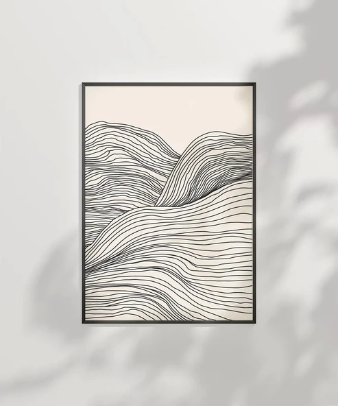 Çerçevesiz Poster Dalga Formlu Modern - Resim 7