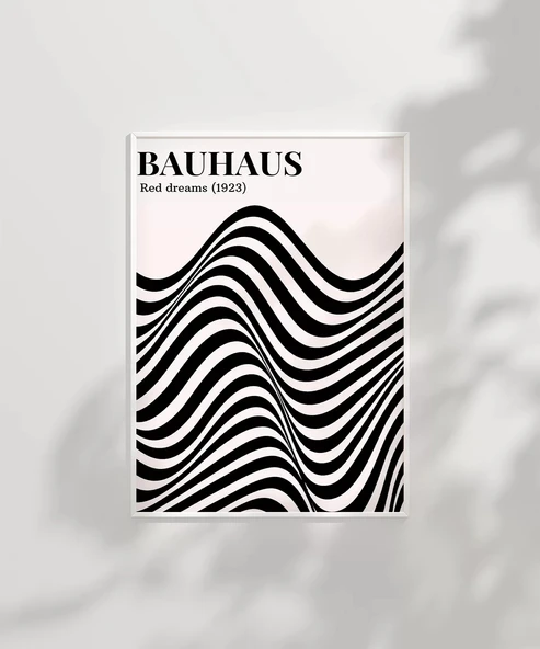 Çerçevesiz Poster Retro Bauhaus Tasarımı Grafik - Resim 3