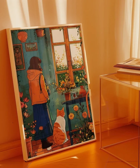 Çerçevesiz Poster Doğal Işık ve Çiçekler - Resim 4