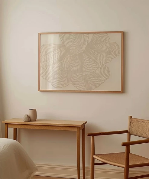 Çerçevesiz Poster Soyut Çiçek Desenli - Resim 3