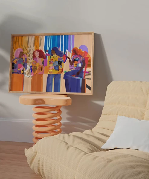 Çerçevesiz Poster Renkli Kadınlar - Resim 5