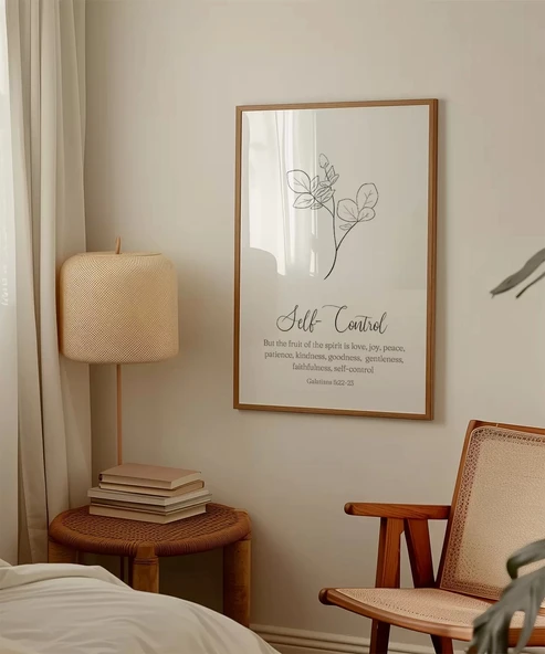 Çerçevesiz Poster Self-ControlTemalı Minimalist - Resim 3