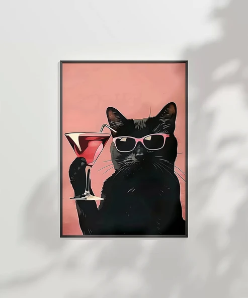 Çerçevesiz Poster Gözlük ve Kokteyl - Resim 6