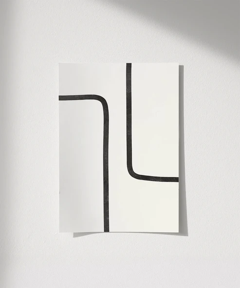 Çerçevesiz Poster Modern Minimalist Siyah-Beyaz ürün görseli