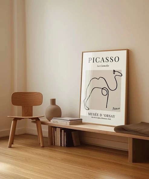 Çerçevesiz Poster Picasso Tarzı Deve Tablosu - 4