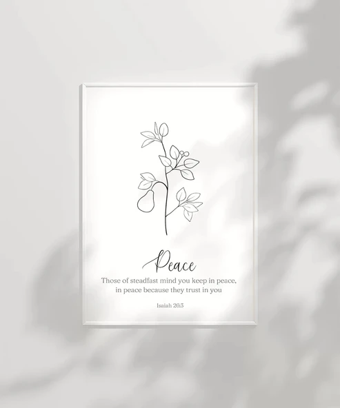 Çerçevesiz Poster El Çizimi Bitki Motifli Dekoratif - 2