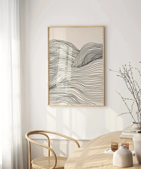 Çerçevesiz Poster Dalga Formlu Modern - Resim 3