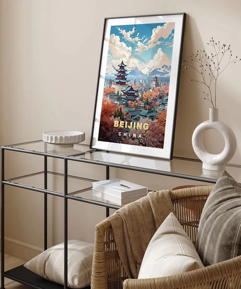 Çerçevesiz Poster Tarihi Beijing Tapınakları - Resim 4