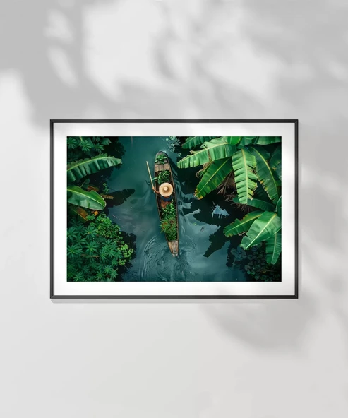 Çerçevesiz Poster Tropikal Nehirde Yolculuk - Resim 6