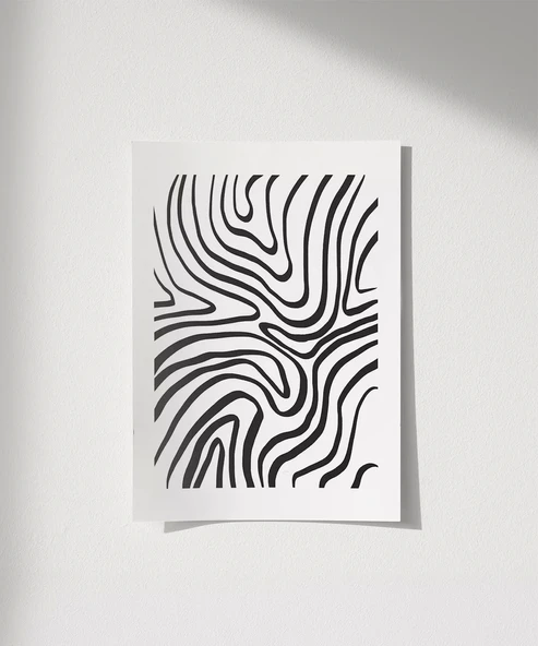 Çerçevesiz Poster Organik Hatlı Soyut ürün görseli