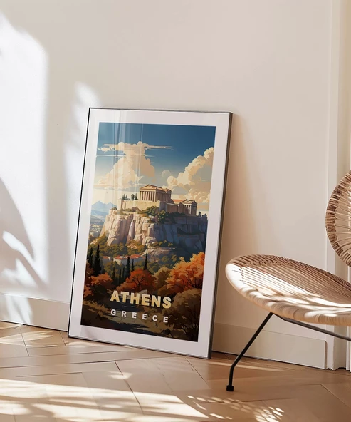 Çerçevesiz Poster Atina’nın İkonu - Resim 5